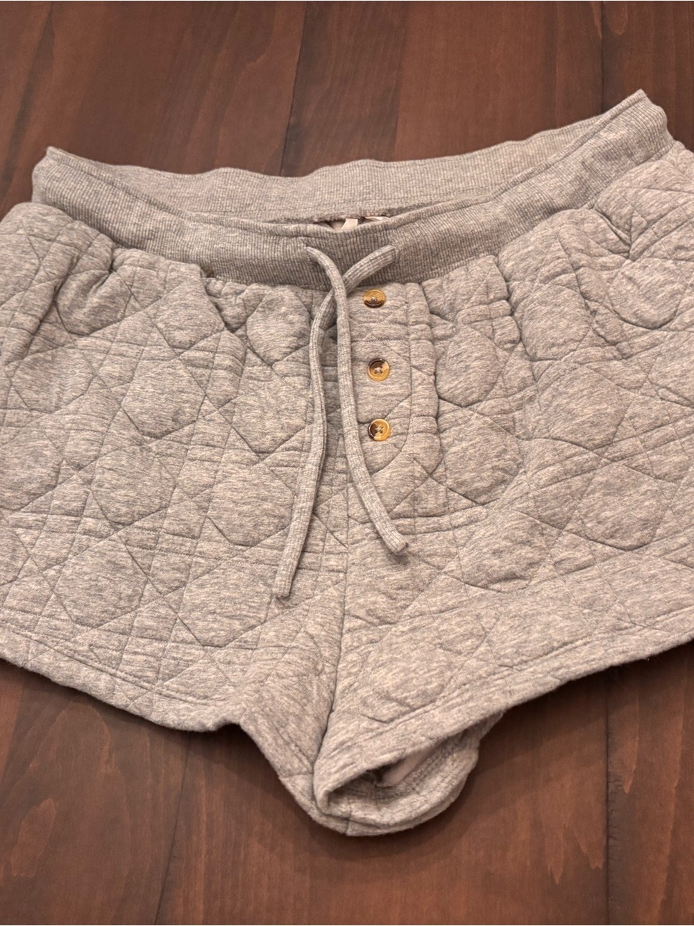 Anthropologie Quilted Gray Knit Shorts
